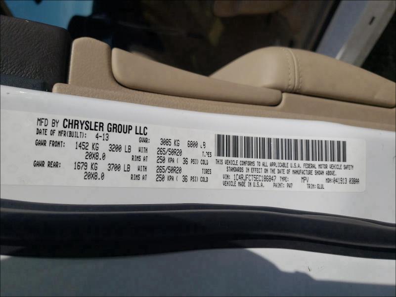2014 JEEP GRAND CHER - 1C4RJFCT5EC186847