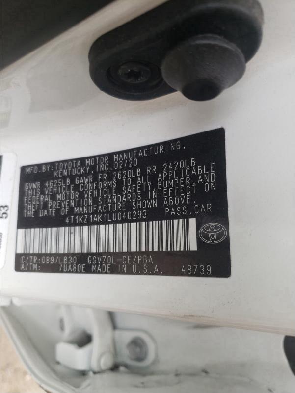 2020 TOYOTA CAMRY TRD 4T1KZ1AK1LU040293