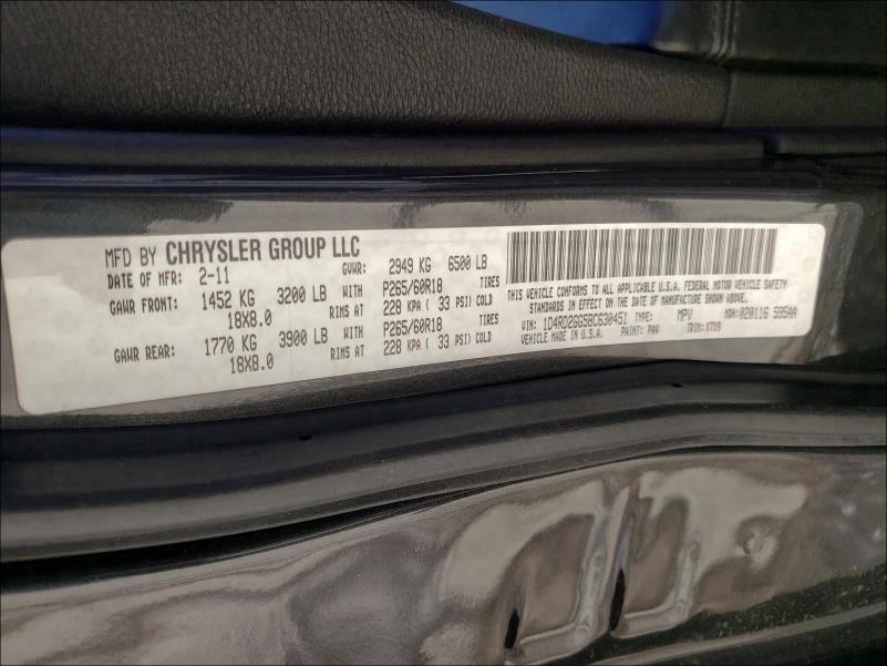 2011 DODGE DURANGO EX 1D4RD2GG5BC630451
