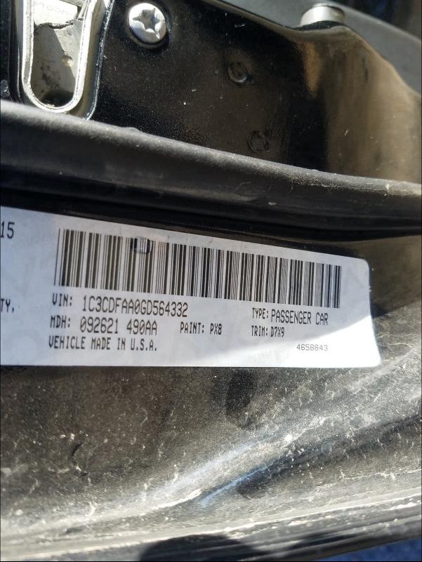 2016 DODGE DART SE 1C3CDFAA0GD564332