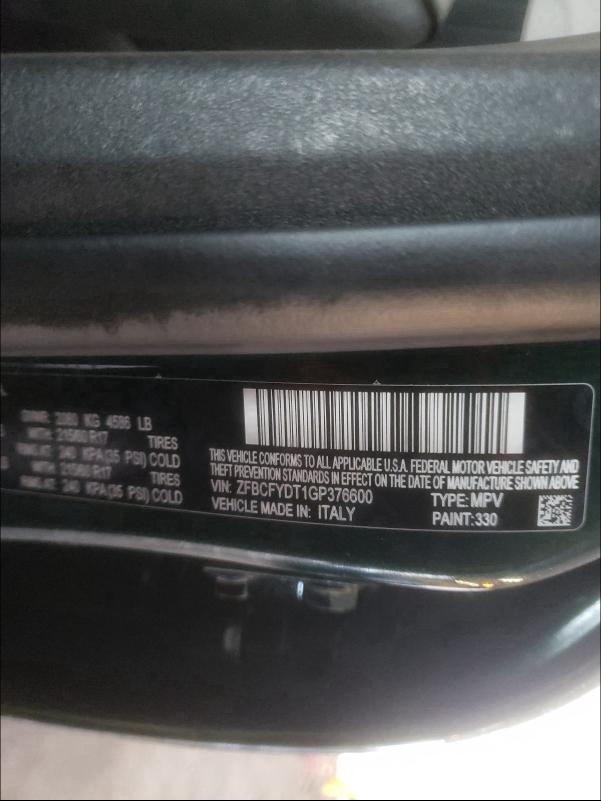 2016 FIAT 500X LOUNG ZFBCFYDT1GP376600