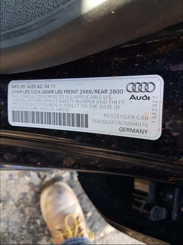 2012 AUDI A7 PRESTIG WAUSGAFC5CN004075