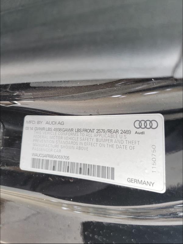 2014 AUDI S5 PREMIUM WAUCGAFR8EA059705