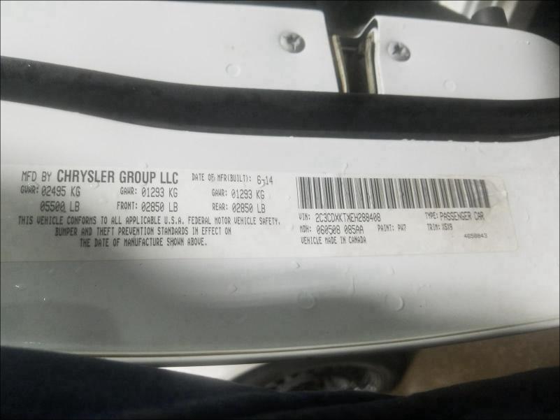 2014 DODGE CHARGER PO 2C3CDXKTXEH288408
