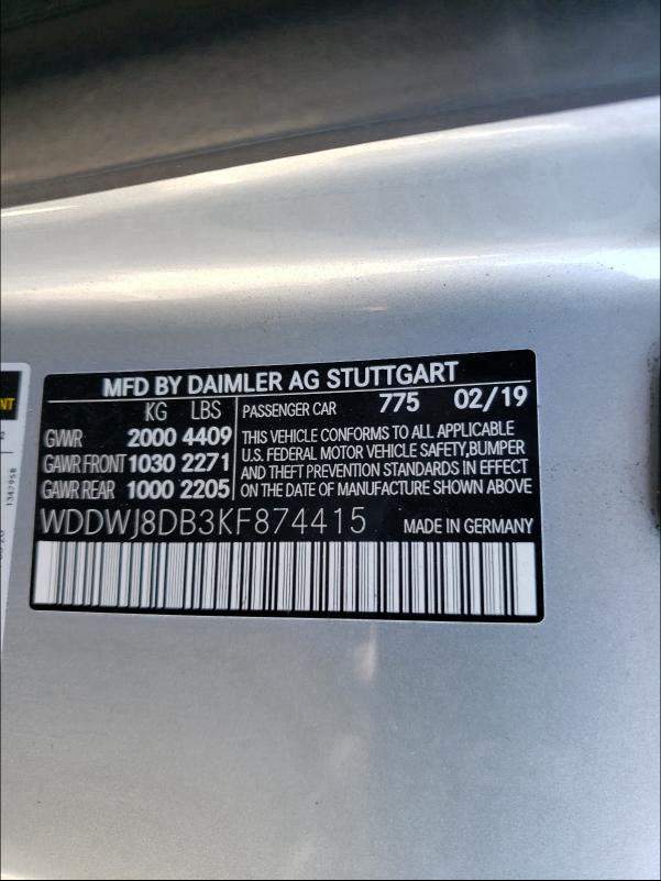 2019 MERCEDES-BENZ C 300 - WDDWJ8DB3KF874415