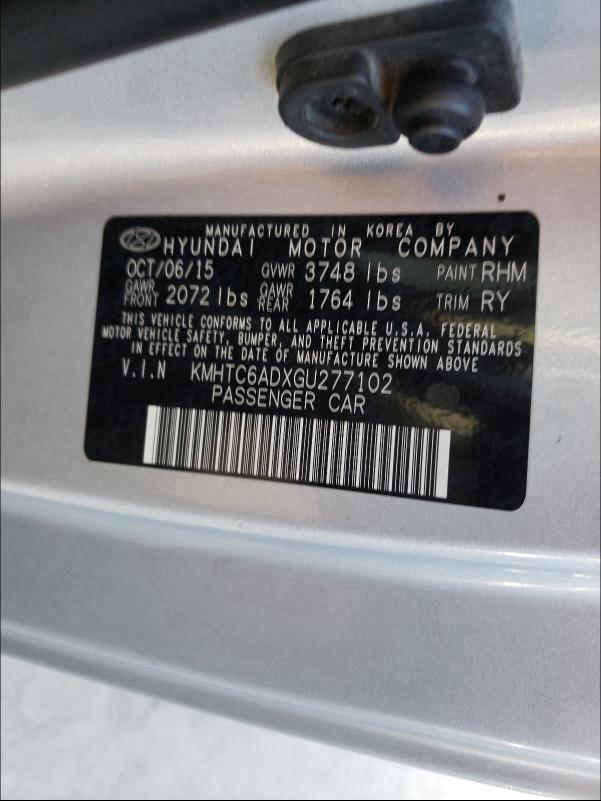 2016 HYUNDAI VELOSTER KMHTC6ADXGU277102
