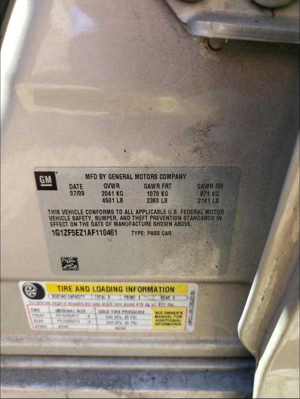 2010 CHEVROLET MALIBU HYB 1G1ZF5EZ1AF110461