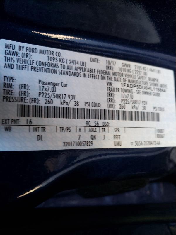 2017 FORD C-MAX TITA 1FADP5DU6HL118884