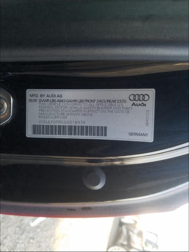 2010 AUDI A5 PREMIUM WAULFAFRXAA018974