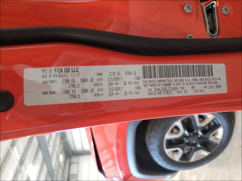 2018 JEEP COMPASS TR 3C4NJDDB1JT210634