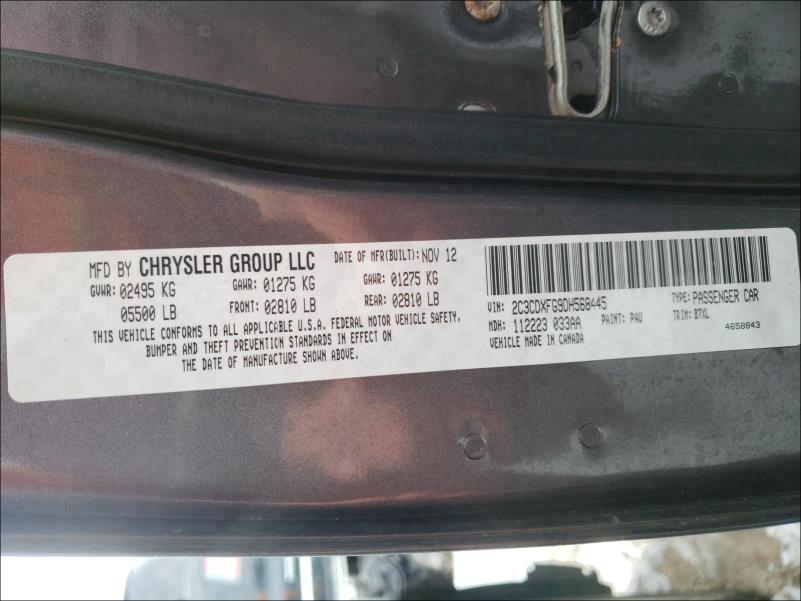 2013 DODGE CHARGER V6 2C3CDXFG9DH568445