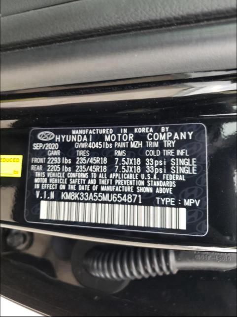2021 HYUNDAI KONA LIMIT KM8K33A55MU654871