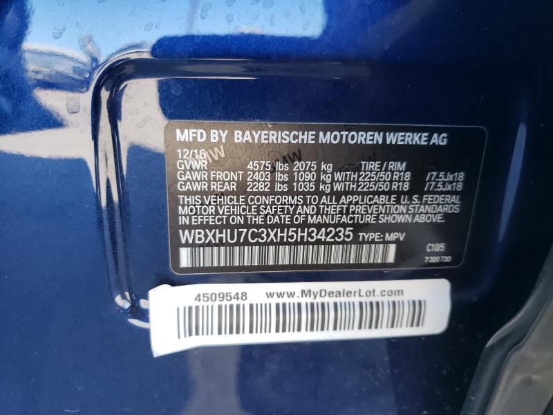 2017 BMW X1 SDRIVE2 WBXHU7C3XH5H34235