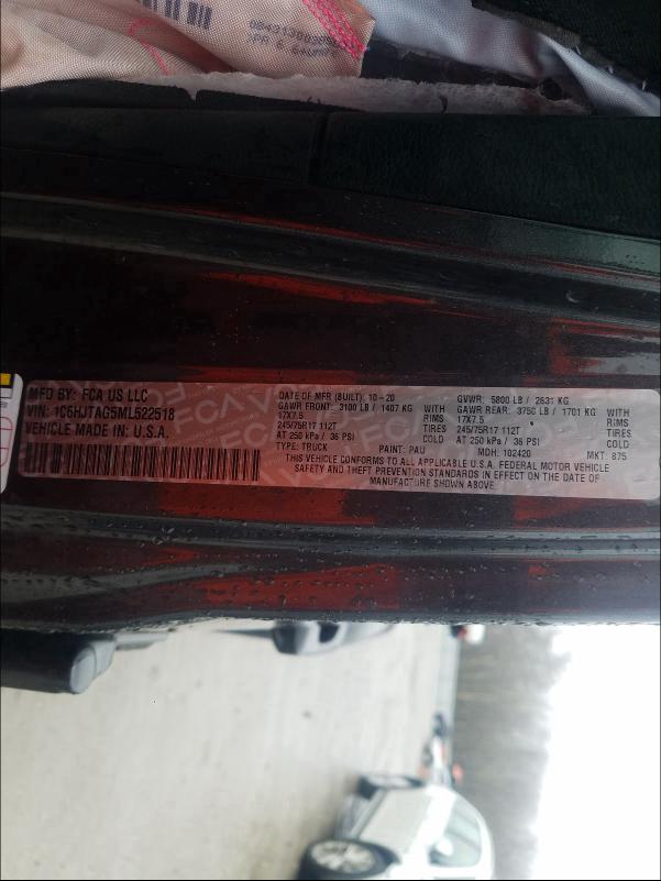 2021 JEEP GLADIATOR 1C6HJTAG5ML522518