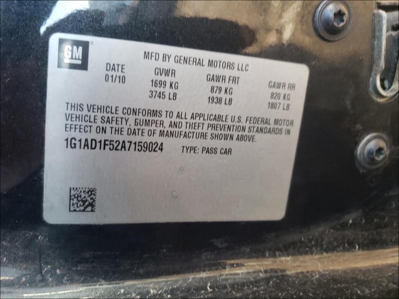 2010 CHEVROLET COBALT 1LT 1G1AD1F52A7159024