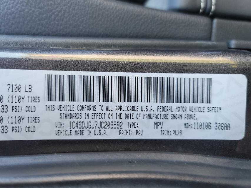 2018 DODGE DURANGO SR 1C4SDJGJ7JC209592