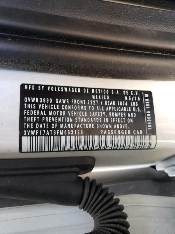2015 VOLKSWAGEN BEETLE 1.8 3VWF17AT3FM653126