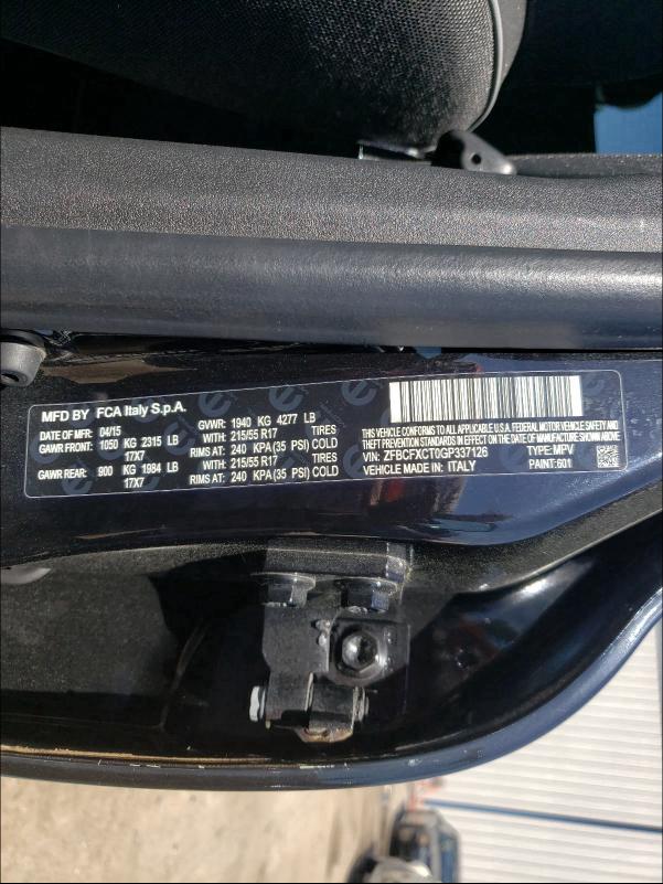 2016 FIAT 500X TREKK ZFBCFXCT0GP337126