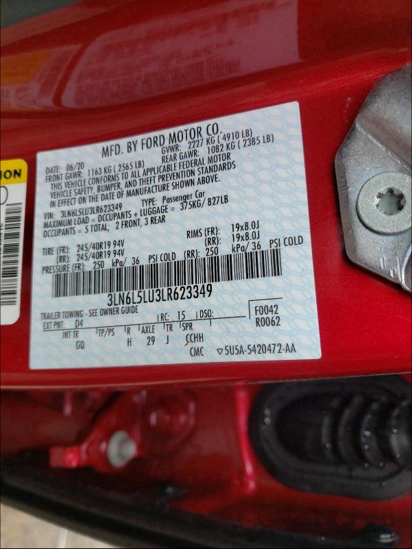 2020 LINCOLN MKZ RESERV 3LN6L5LU3LR623349