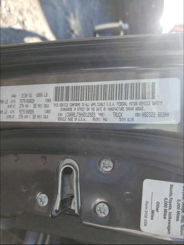 2017 RAM 1500 LARAM 1C6RR6JT9HS512923