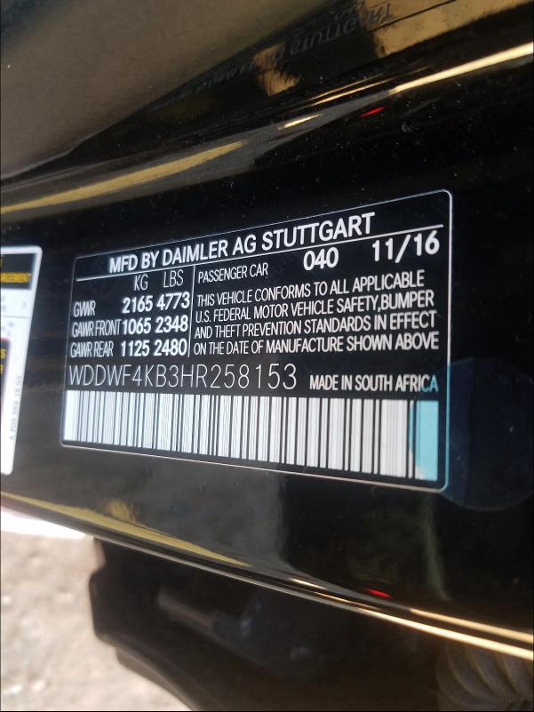 2017 MERCEDES-BENZ C 300 4MAT WDDWF4KB3HR258153