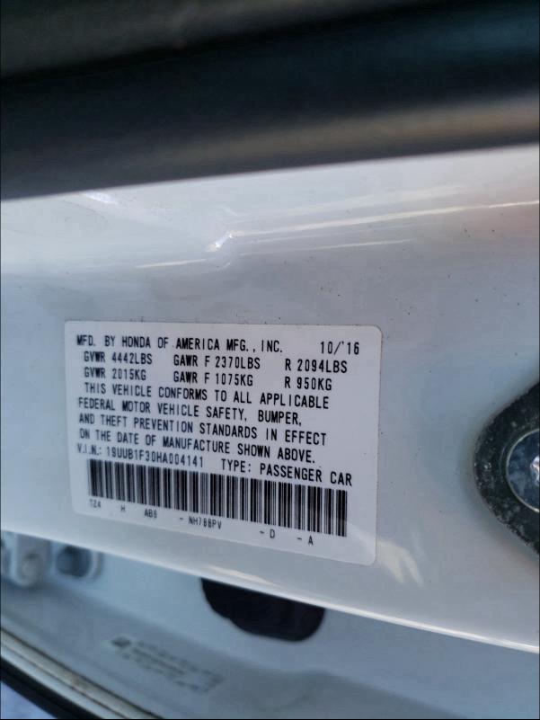 2017 ACURA TLX 19UUB1F30HA004141
