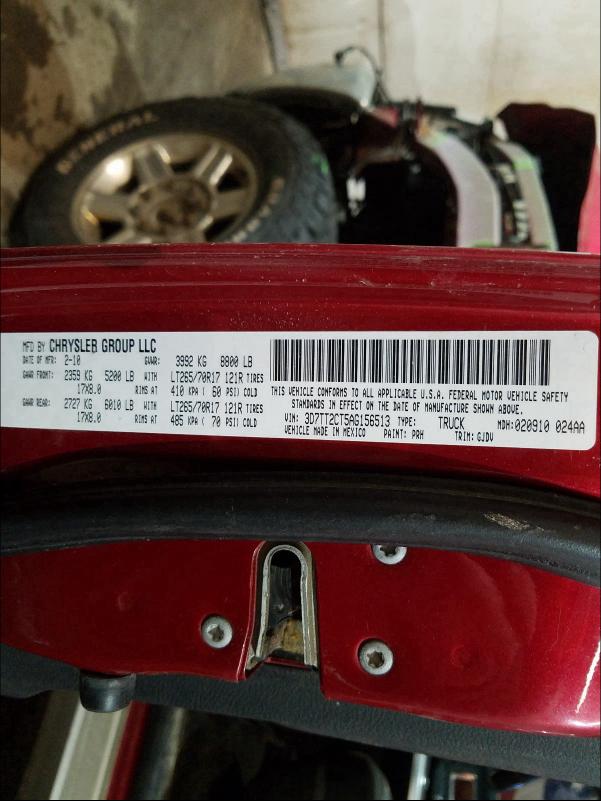 2010 DODGE RAM 2500 3D7TT2CT5AG156513