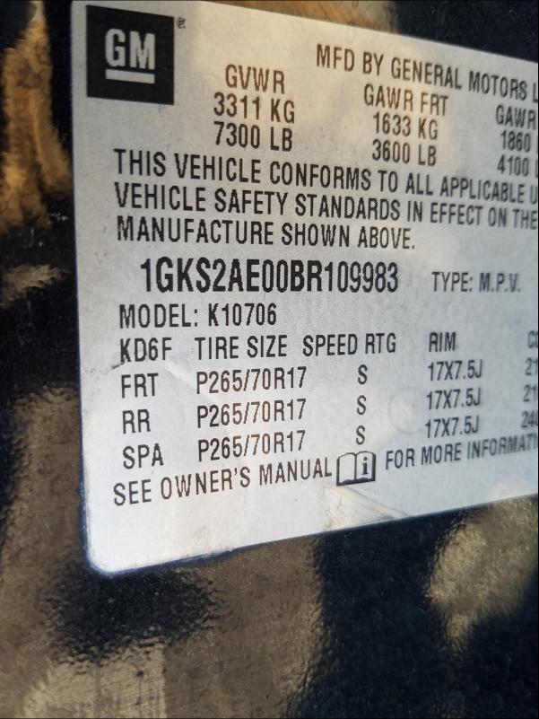 2011 GMC YUKON SLE 1GKS2AE00BR109983