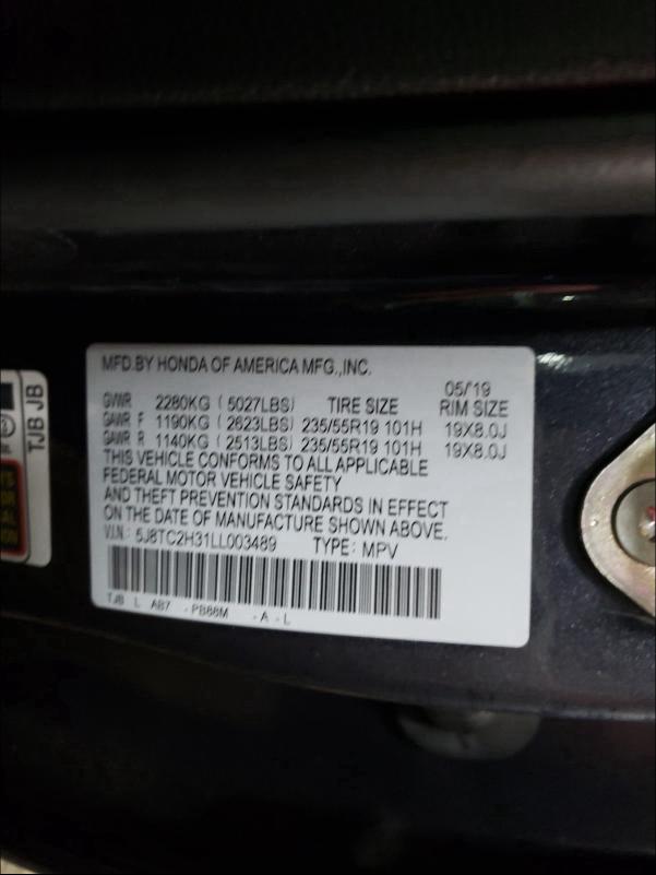 2020 ACURA RDX 5J8TC2H31LL003489