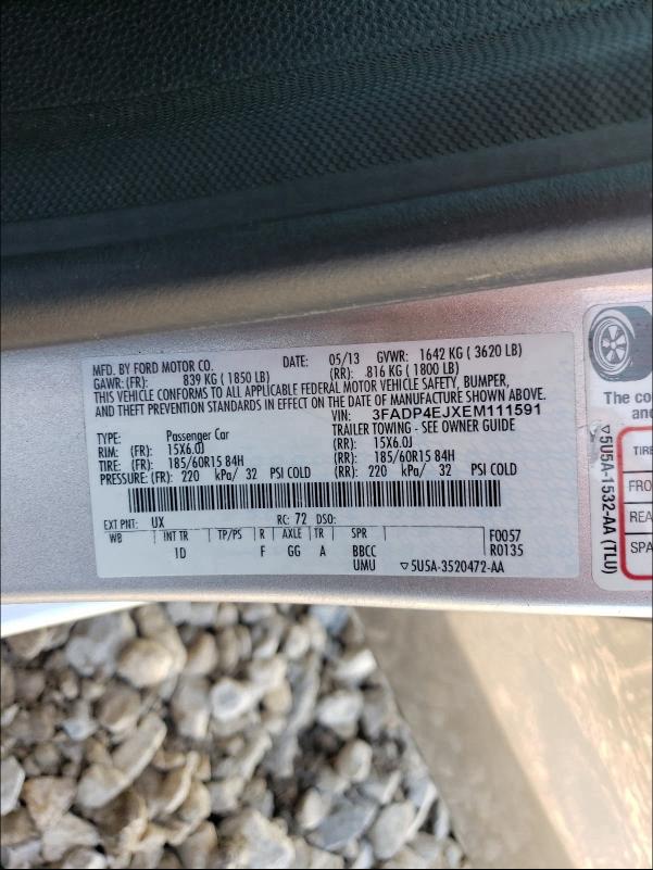 2014 FORD FIESTA SE 3FADP4EJXEM111591