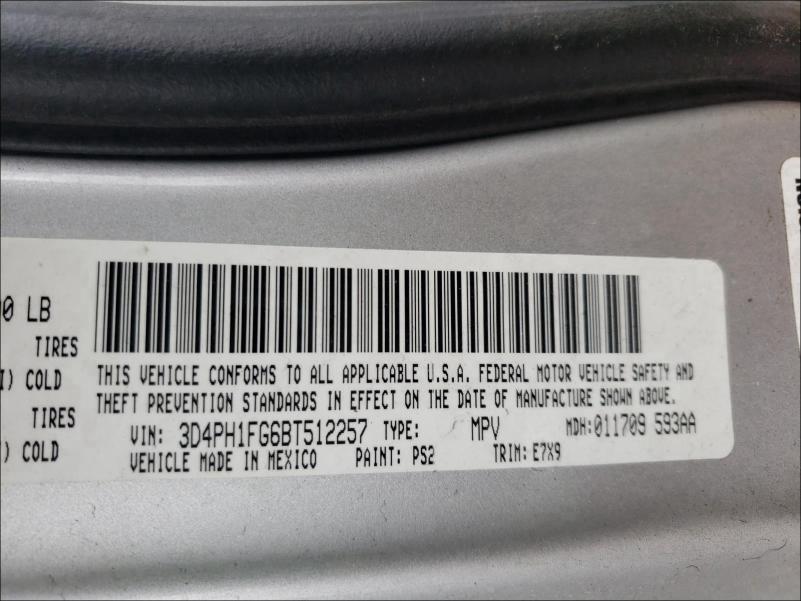 2011 DODGE JOURNEY MA 3D4PH1FG6BT512257
