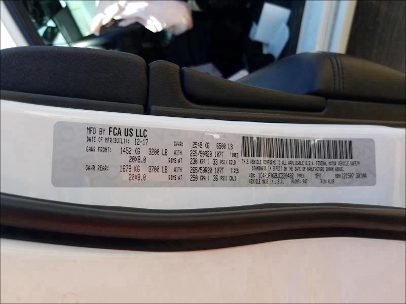 2018 JEEP GRAND CHER 1C4RJFAG9JC220482
