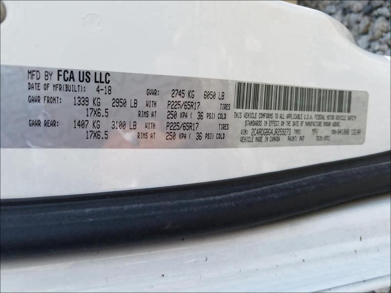 2018 DODGE GRAND CARA 2C4RDGBG4JR259273