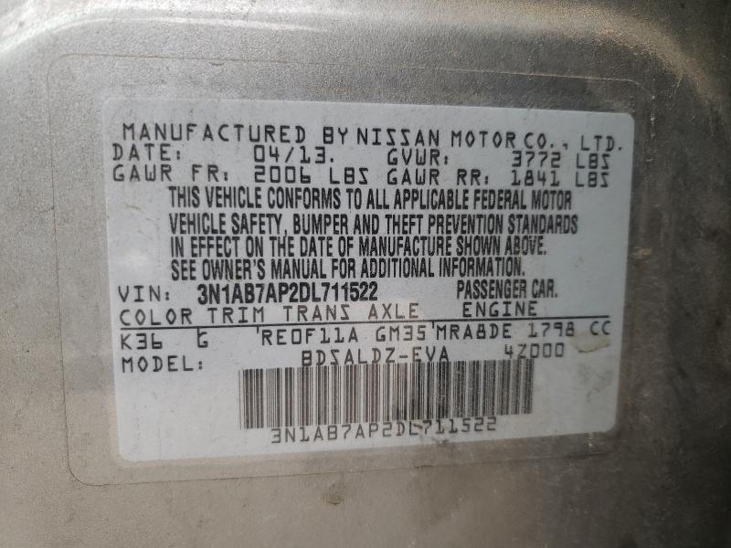 2013 NISSAN SENTRA SV 3N1AB7AP2DL711522