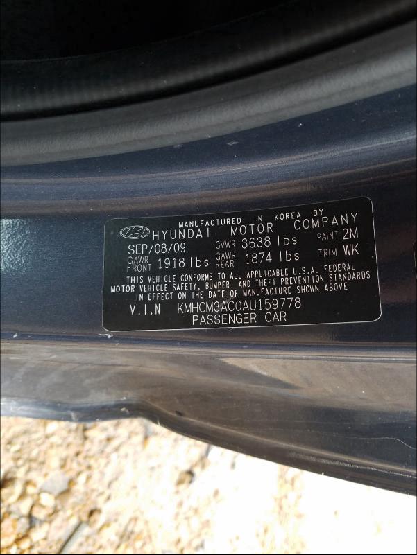 2010 HYUNDAI ACCENT BLU KMHCM3AC0AU159778