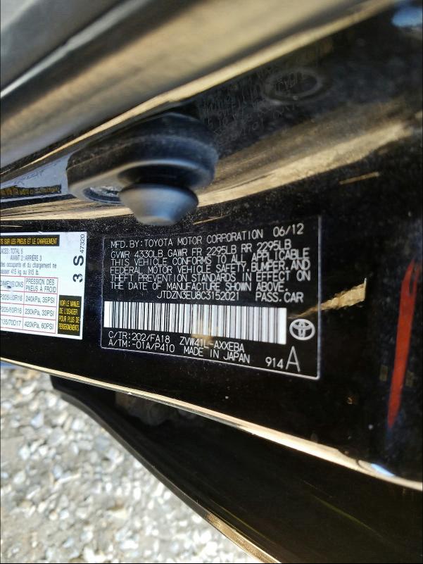 2012 TOYOTA PRIUS V JTDZN3EU8C3152021