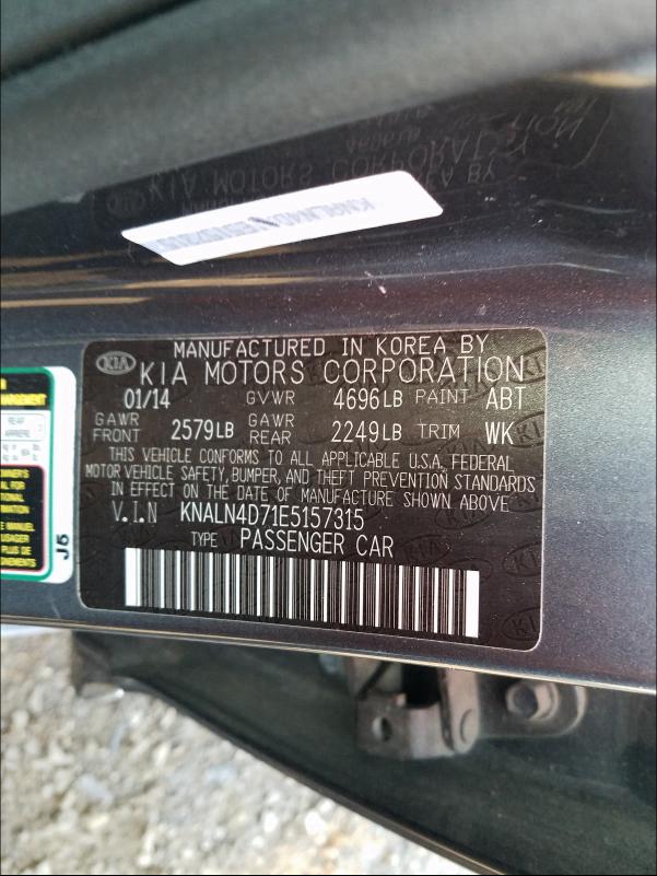 2014 KIA CADENZA PR KNALN4D71E5157315