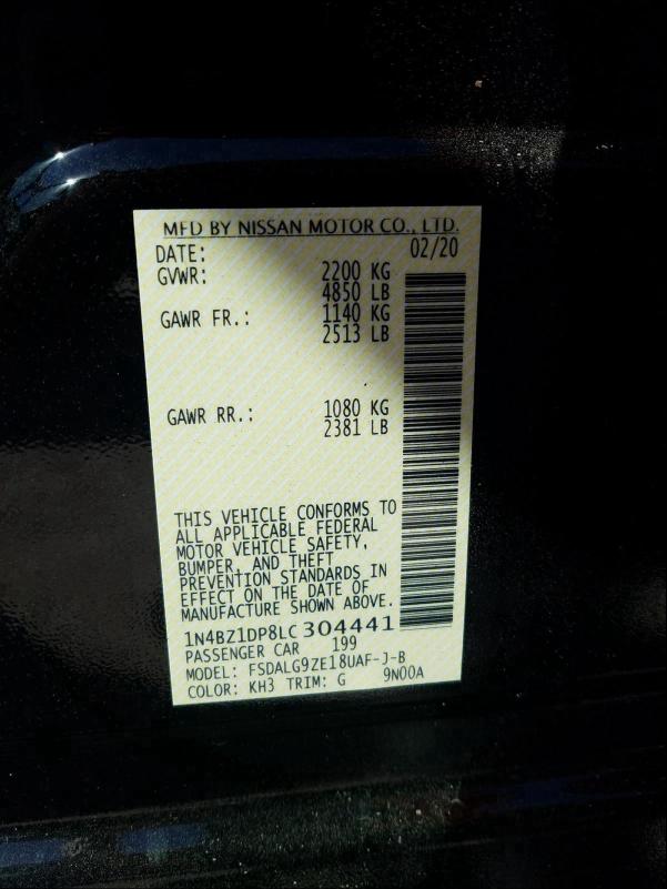 2020 NISSAN LEAF SL PL 1N4BZ1DP8LC304441