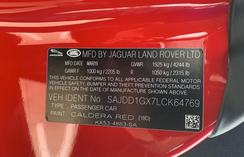 2020 JAGUAR F-TYPE SAJDD1GX7LCK64769