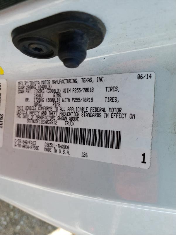 2014 TOYOTA TUNDRA SR 5TFNU5F12EX032812