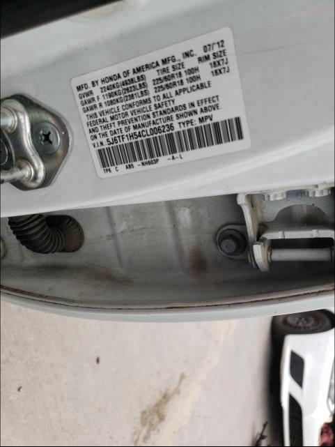 2012 HONDA CROSSTOUR 5J6TF1H54CL006236