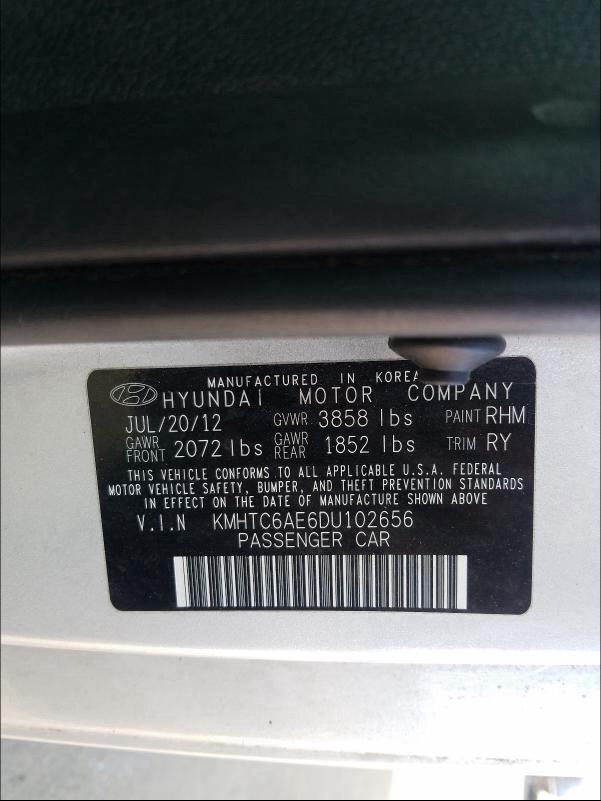 2013 HYUNDAI VELOSTER T KMHTC6AE6DU102656