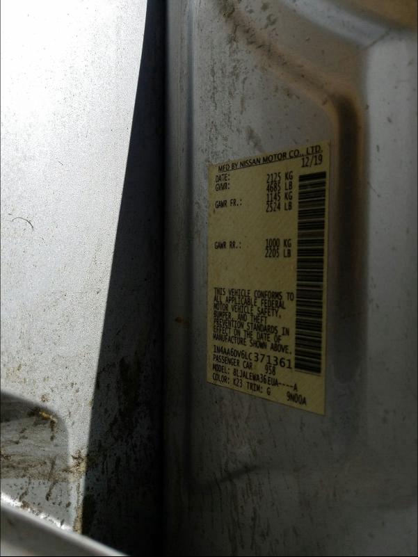 2020 NISSAN MAXIMA SL 1N4AA6DV6LC371361