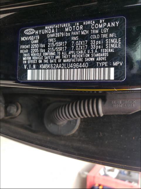 2020 HYUNDAI KONA SEL P KM8K62AA2LU496440