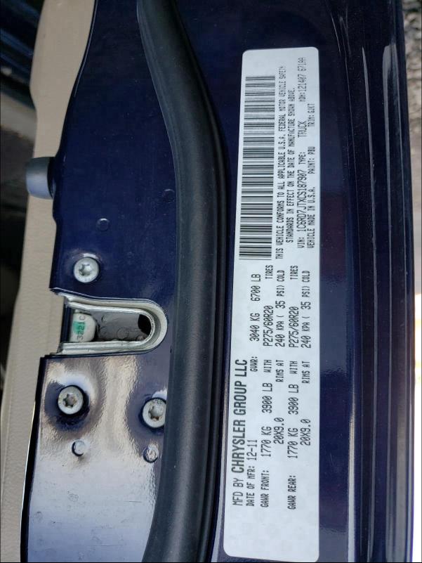 2012 DODGE RAM 1500 L 1C6RD7JTXCS187907