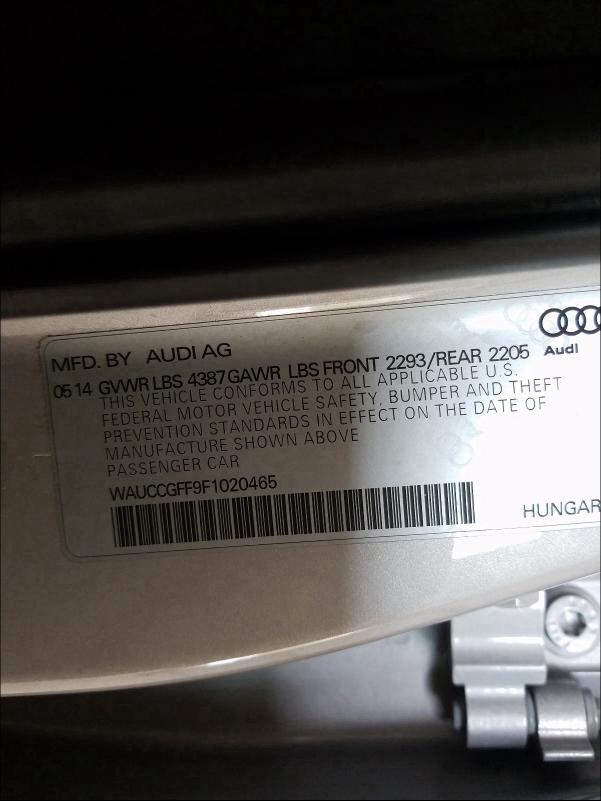 2015 AUDI A3 PREMIUM WAUCCGFF9F1020465