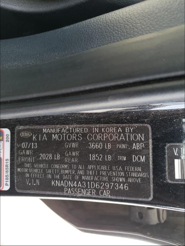 2013 KIA RIO EX KNADN4A31D6297346