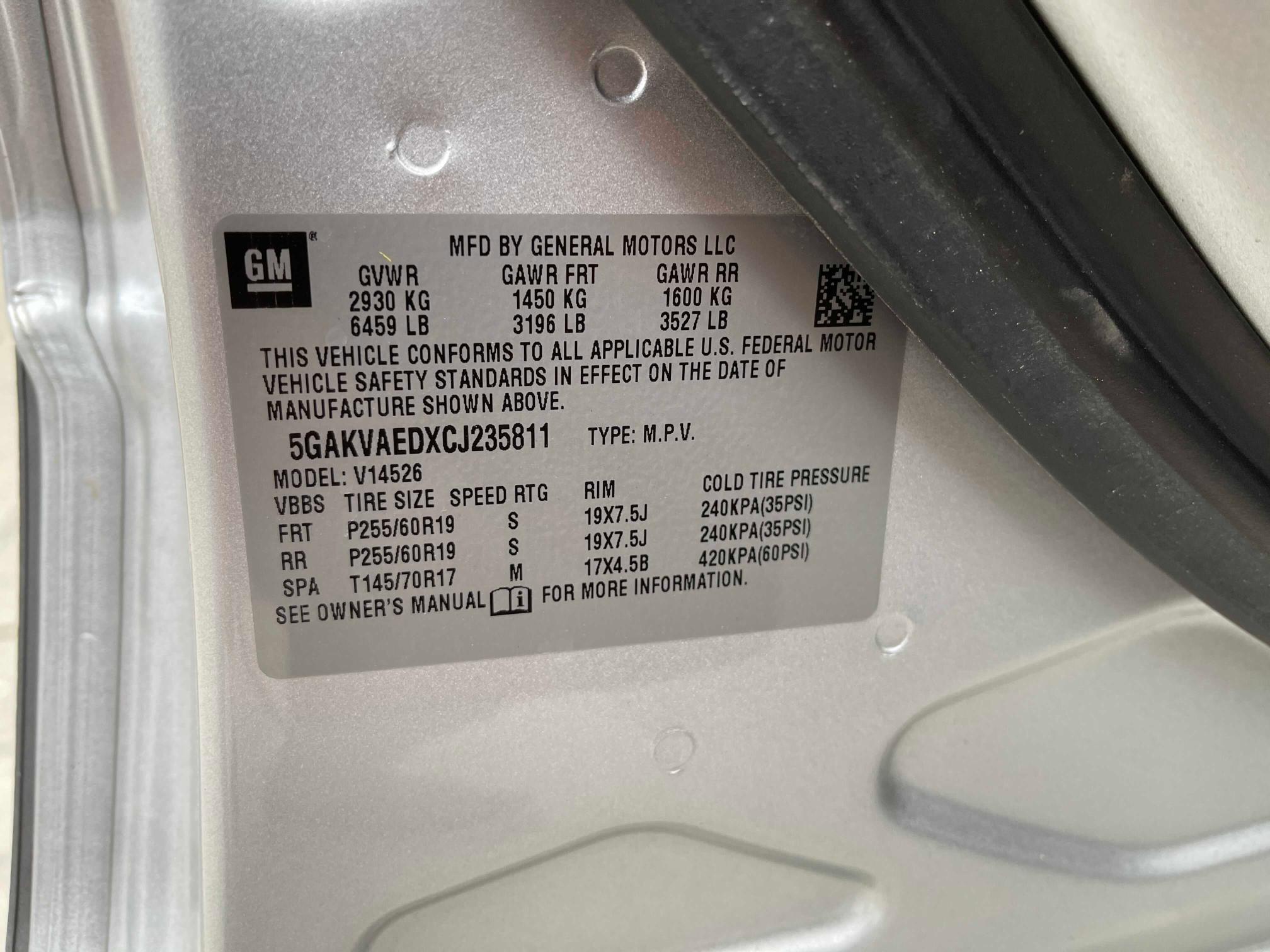 2012 BUICK ENCLAVE 5GAKVAEDXCJ235811