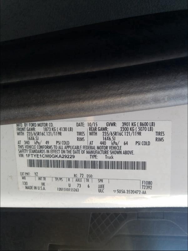 2016 FORD 1/2 TON 1FTYE1CM0GKA29229