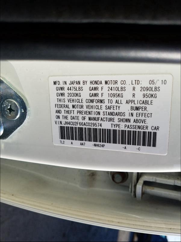 2010 ACURA TSX JH4CU2F66AC029574
